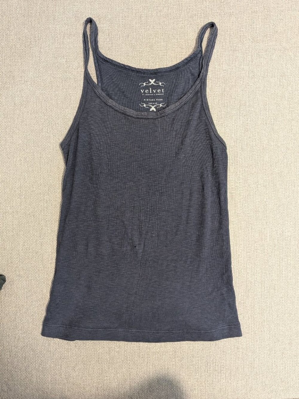 Velvet ribbed tank top